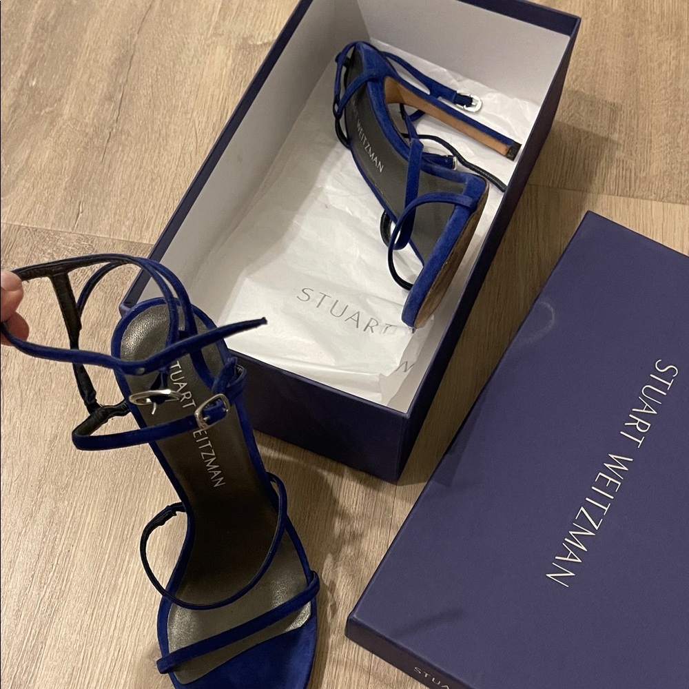Stuart Weitzman Royal Blue Strappy Heels